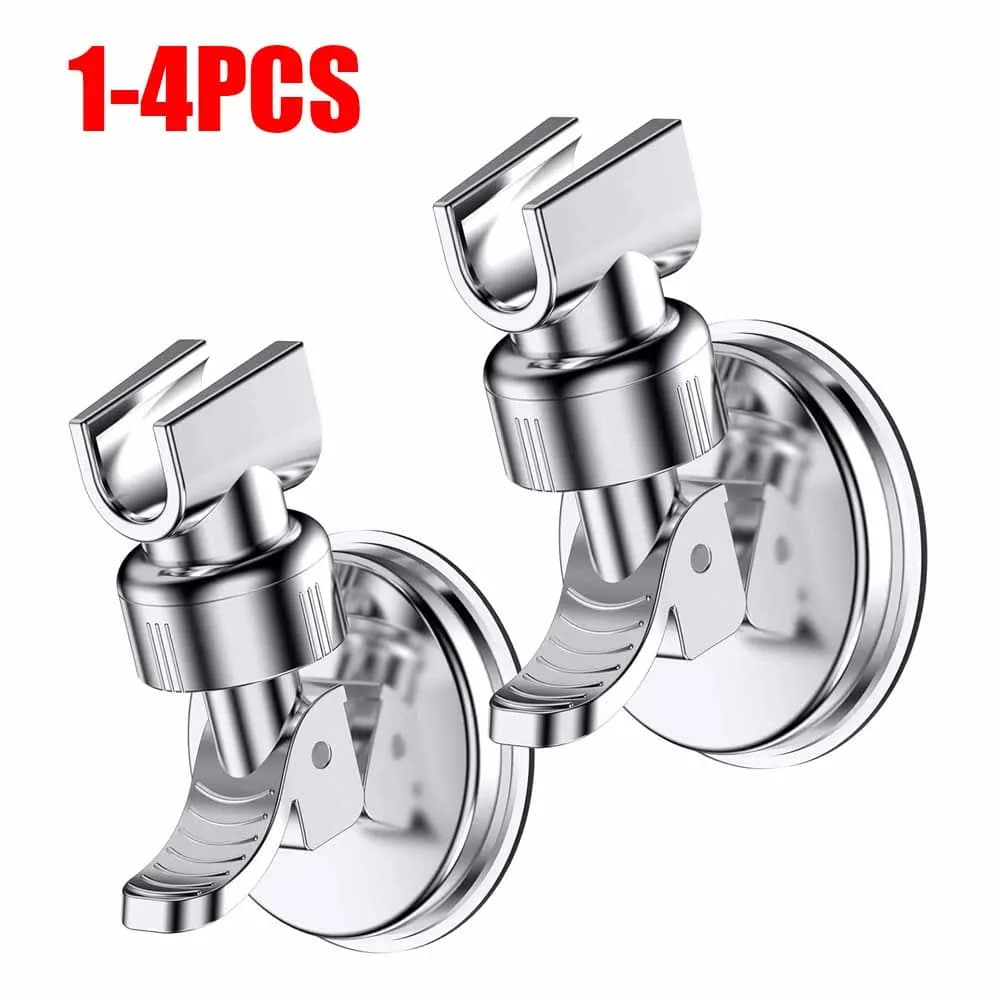 1-4 pieces adjustable shower door strong vacuum suction cup portable shower head holder for wall mounting swivel shower base for bathroom