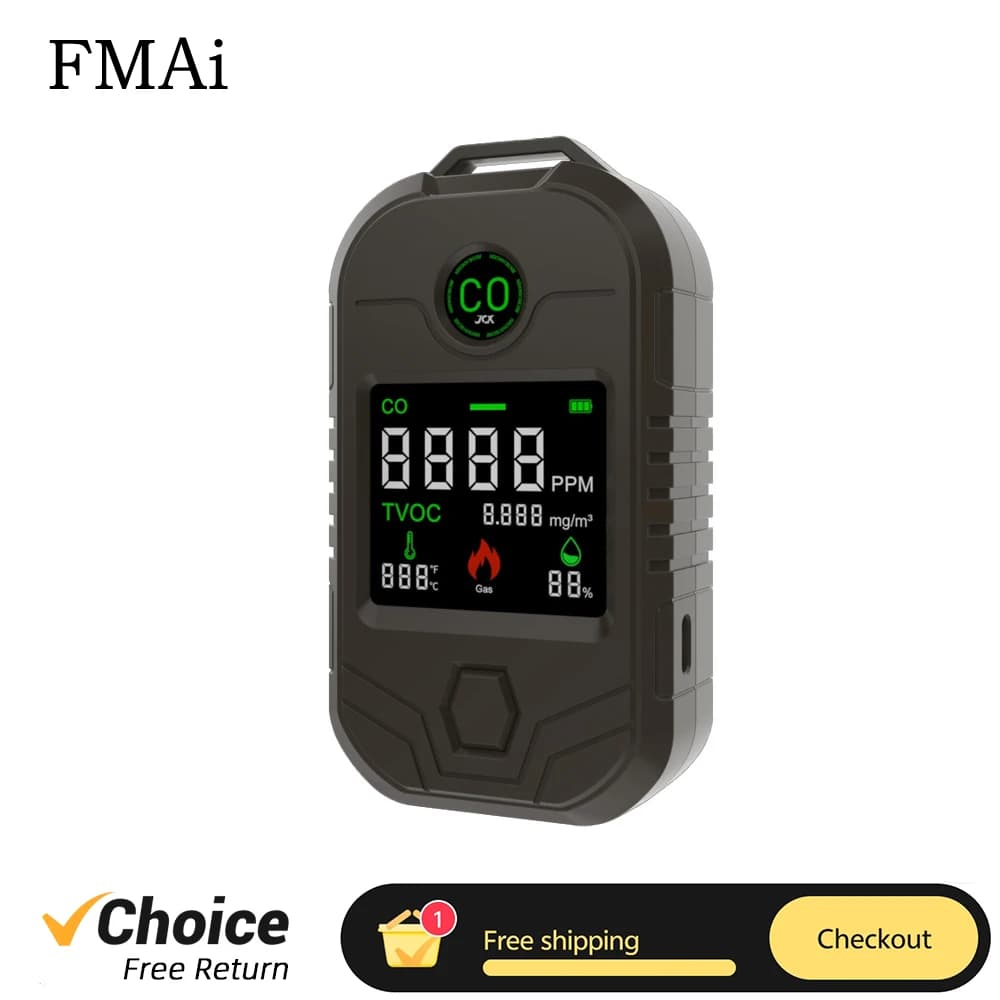 FMAi 18A Rilevatore di monossido di carbonio per gas combustibile Monitor d'aria CO 5 in 1 Monitor magnetico portatile per campeggio all'aperto