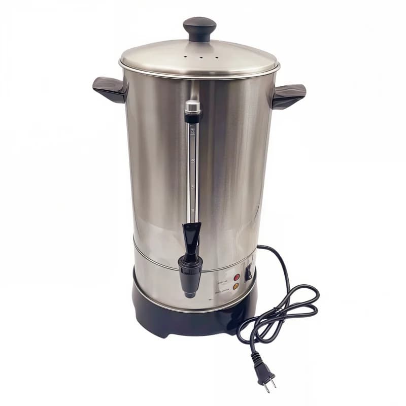Caffettiera Elettrica in Acciaio Inox da 50 Tazze con Doppia Protezione per Uso Domestico e Alberghiero, Piccolo Elettrodomestico da Cucina