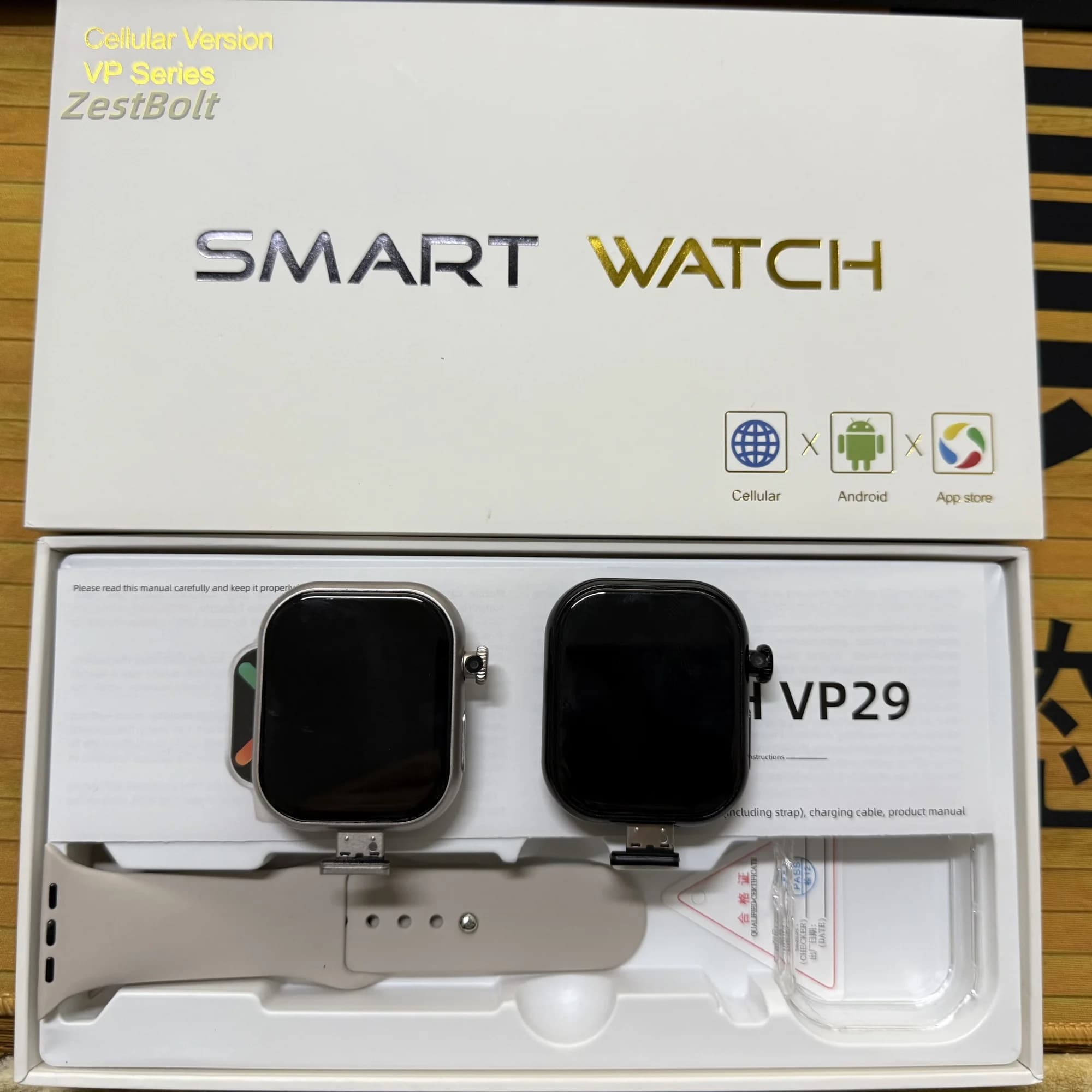 Original VP29 Smartwatch 4G LTE Android 2.29 inches 8MP HD Camera Whatsapp App Store Video Called 256GB Rom Man Smart Watch Woman