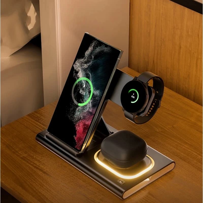 HaaYot For Galaxy Watch 8 Ultra Fast Wireless Charger,For Apple Watch,IPhone 16 15 & Galaxy S25 Ultra,Earbuds Charging Station