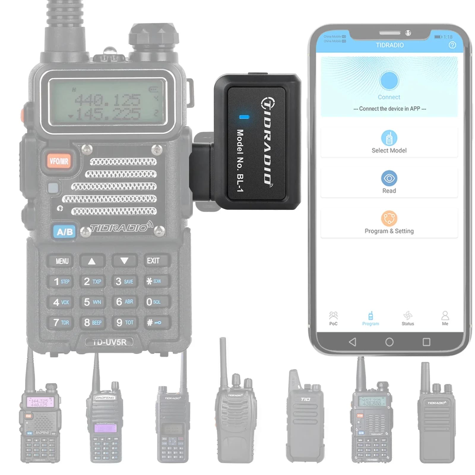 Walkie Talkie cavo radioamatore programmatore wireless TID programmazione telefonica per Baofeng UV-5R BF-888S radio modello multiplo