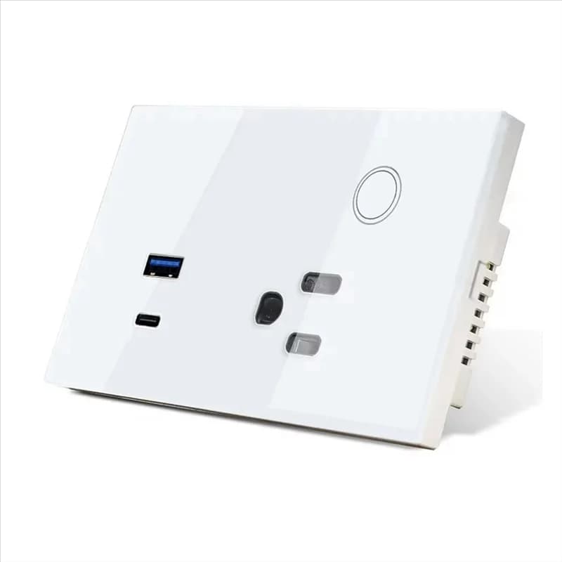 eAcquista Orae Taken to Muro Smart Wifi Tuya 15A with USB-C and Touch Control for Alexa and Google Home, Compatible with Smart Life, Spina EU