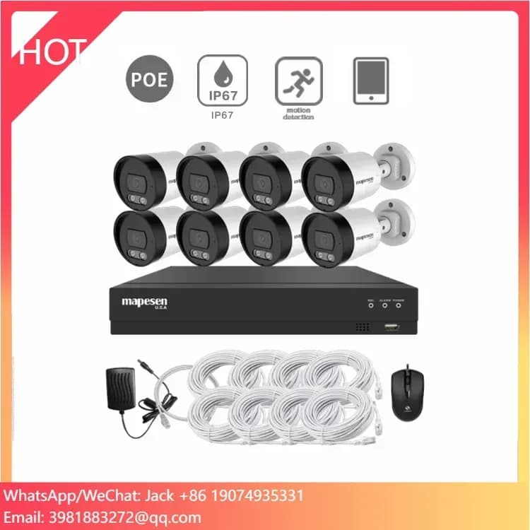 Kit di Videosorveglianza NVR per Casa e Ufficio, Sistema di Telecamere IP CCTV con Registrazione Audio HD e Allarme