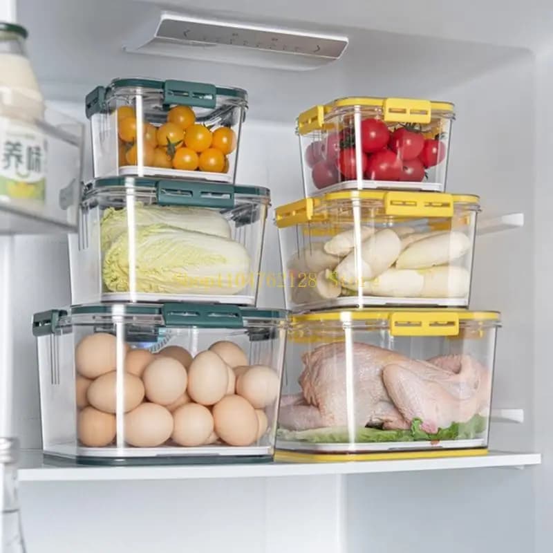 Frigorifero in plastica scatola ermetica per alimenti contenitore trasparente sigillato cronometraggio cucina per contenitore fresco impilabile, regalo di Capodanno