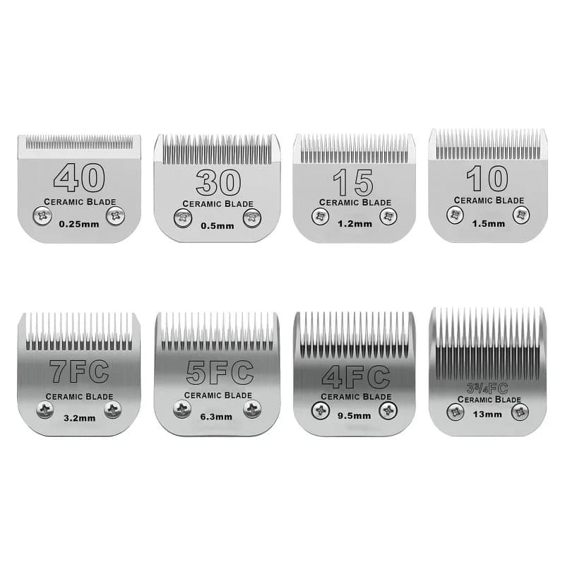 Detachable Pet Dog Grooming Clipper Ceramic Blades 40/30/10/7FC/5FC/4FC,Compatible with Andis,Oster A5,Wahl KM10 Series Clippers