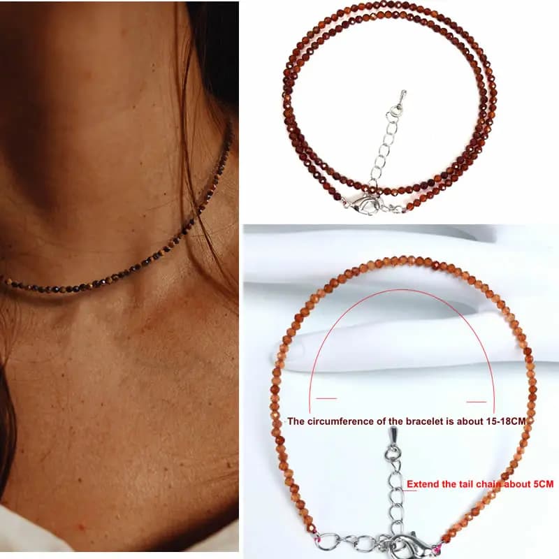 2026 New Boho 2mm Natural Stone Crystal Quartz Necklace Bracelet Small Chain Ladies Fashion Accessories Charm Jewelry Accessorie