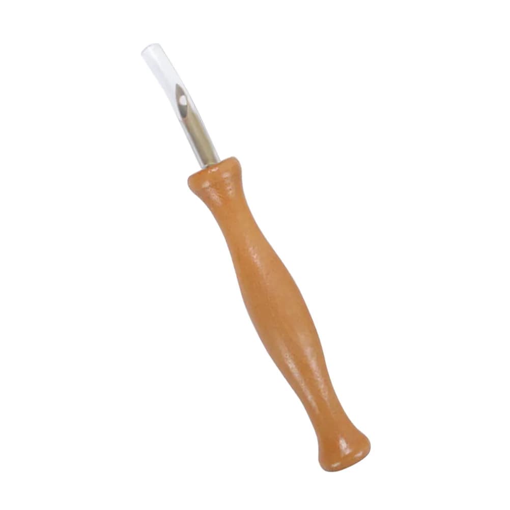 Wooden Handle Embroidery Needle Set Premium Punch Needle Felting Threader Smooth Grip DIY Sewing Craft Tools for Thick Wool
