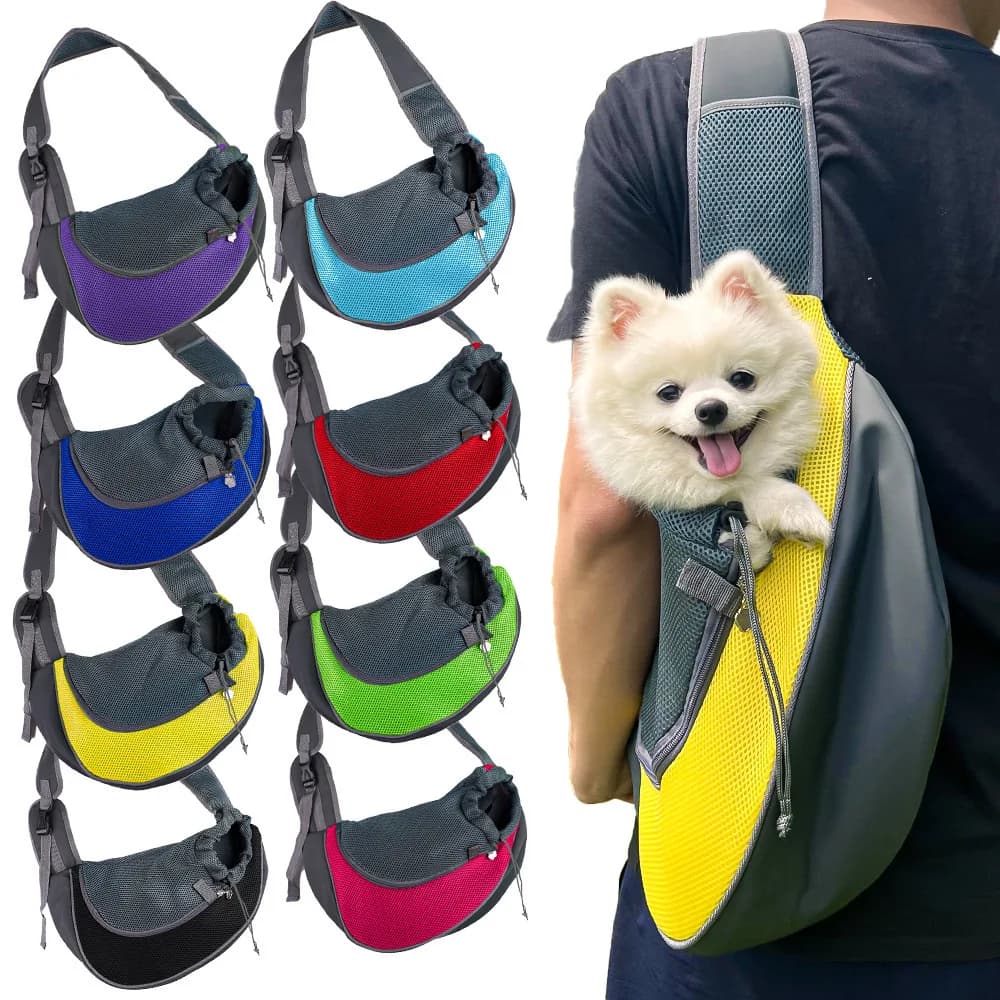 Borsa da trasporto per animali domestici Borsa da viaggio per cani Borsa da viaggio per esterni Borsa a tracolla singola in rete Oxford Borsa a tracolla da viaggio in rete a tracolla