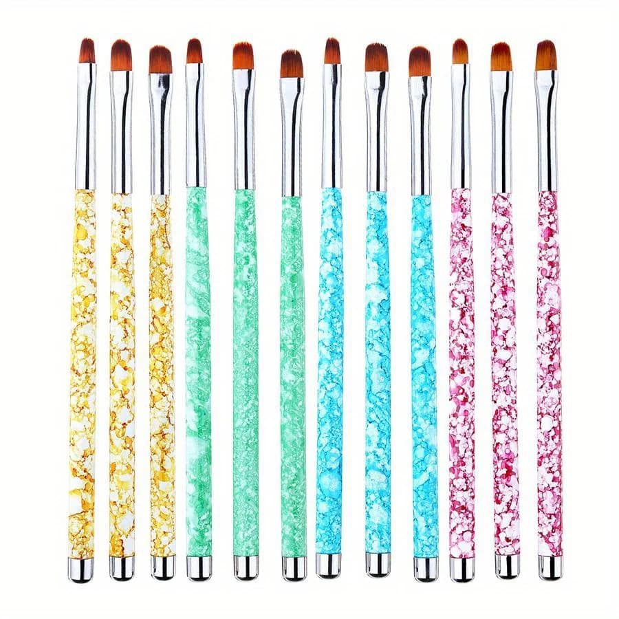 3 pz/set Set di penne per pittura per unghie Nail Art Gel UV Extension Builder Petalo Fiore Pennello da disegno Strumenti per manicure