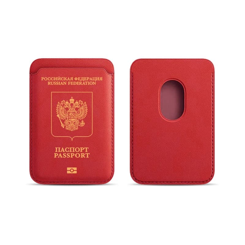 Russia Passaporto Portafoglio Magsafe in pelle Custodia porta carte magnetica per iPhone13 15 17 Air 14Plus 16 Pro Porta carte Cover posteriore