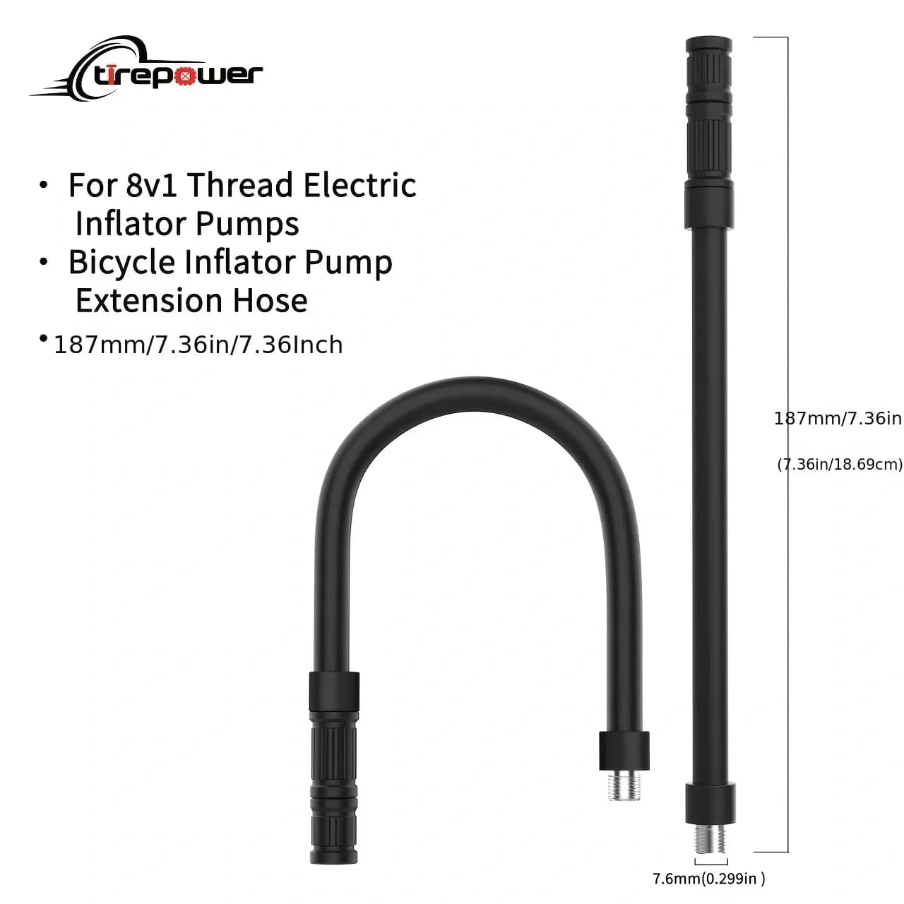 Bike Mini Pump Extension Tube Pump Bicycle Hose Air Pump Connector Tire Inflator Nozzles with Presta & Schrader Valves Adaptor