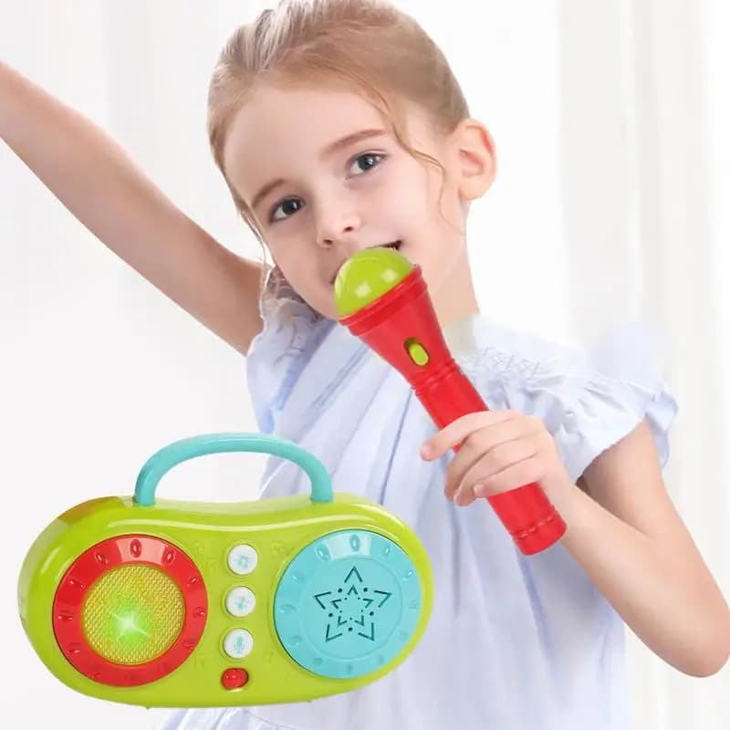 Microfono giocattolo Microfono multifunzionale Karaoke Altoparlante Macchina da canto Set da gioco educativo elettrico per musica di 3 anni
