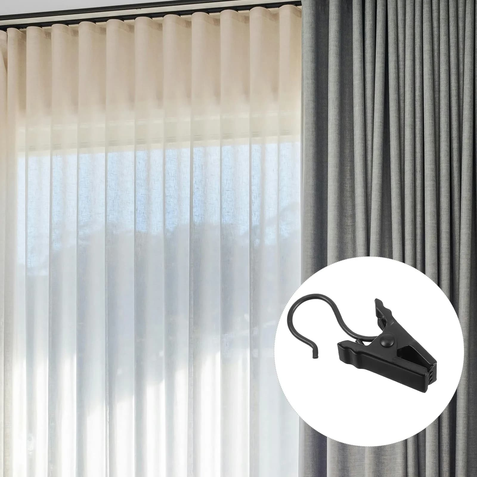 25 Pezzi Clip Regolabili per Tende da Doccia, Clip in Metallo Resistenti per Bagno, Decorazioni per la Casa, Asciugamani e Tende