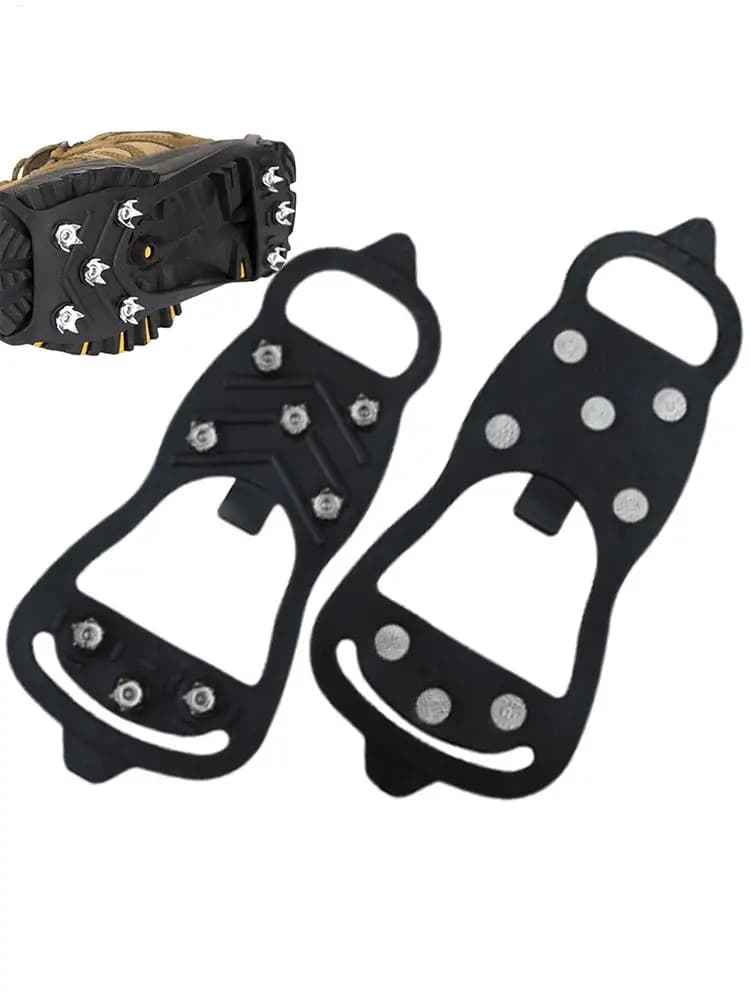 Ice Traction Cleats 8-Spikes Anti-Slip Talon Boots Grippers Anti-Slip Crampons Cleats for Men Winter Hiking Climbing Fishing