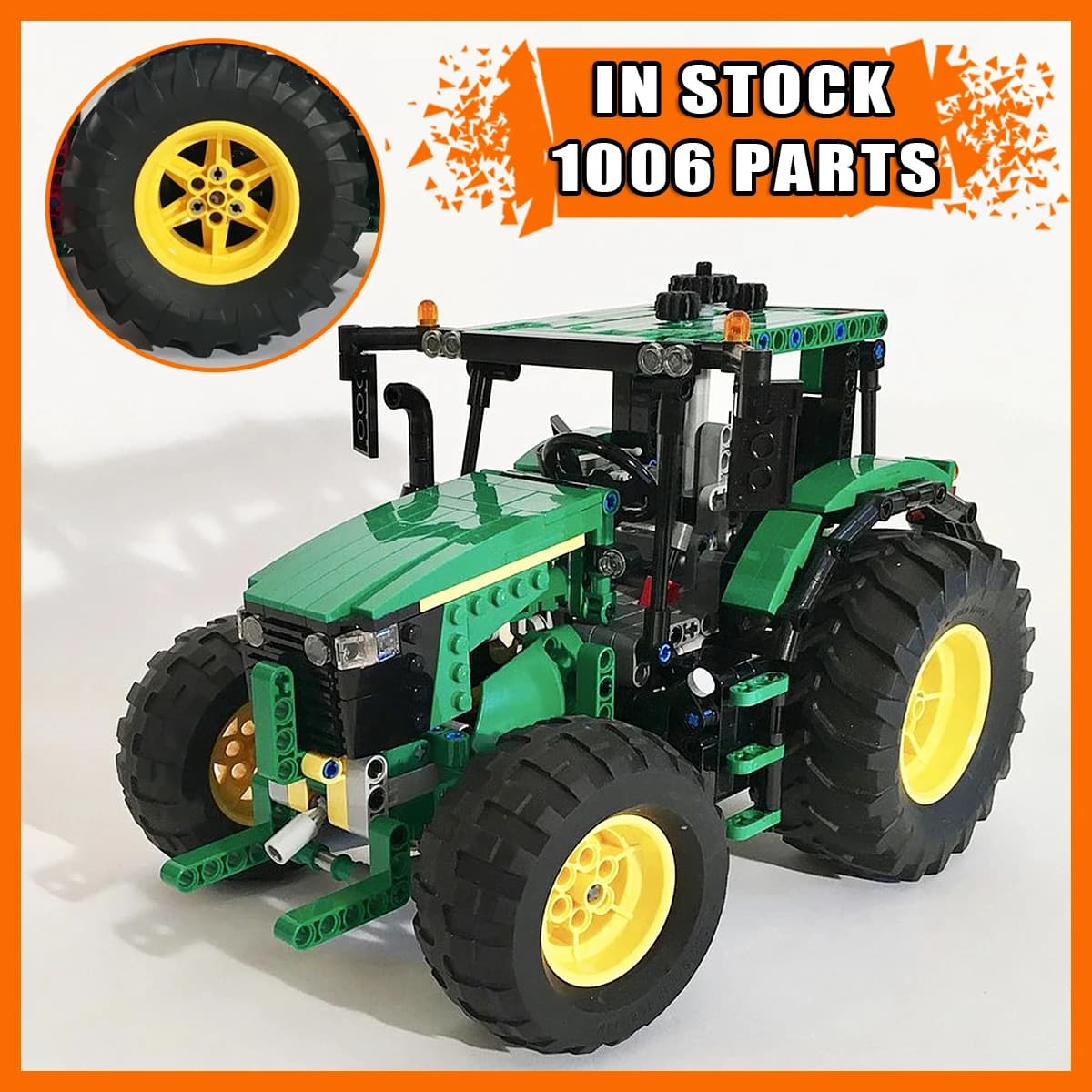 NUOVO Set di Blocchi da Costruzione Meccanici MOC Trattore, 1006 Pezzi Kit Modello Fai-da-Te di Veicolo Agricolo e Rimorchio, Giocattolo Educativo Regalo