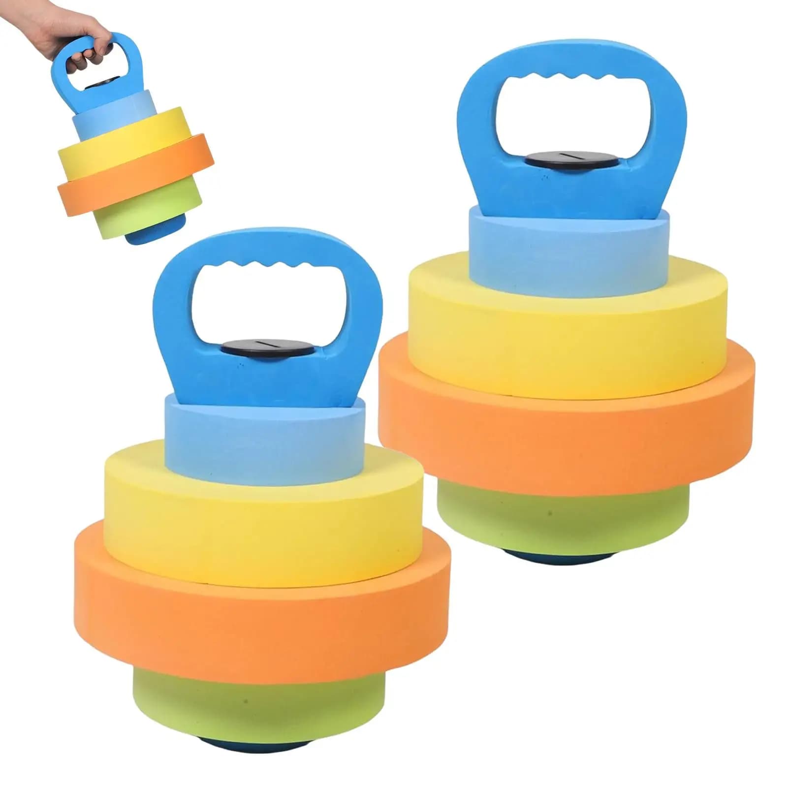 Water Aerobics Weights 2 Pieces Adjustable Pool Workout Kettlebells Swimming Fitness Weights For Swimmers Athletes Beginners