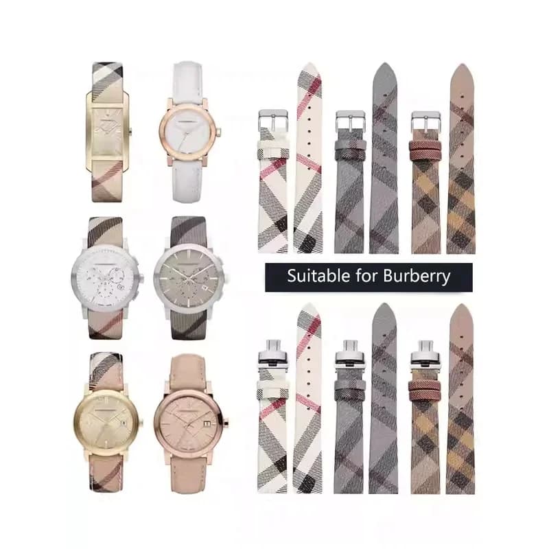 Cinturino in vera pelle con motivo scozzese Bracciale marrone nero per cinturino orologio da donna BURBERRY 14mm 16mm 18mm 20mm 22mm