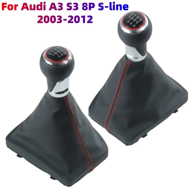 Pomello del cambio Leva Shiter Ghetta Boot Cover per Audi A3 S3 8P S-line 2003-2012 Auto Accessori per lo styling Leva Stick Pen