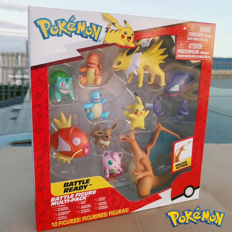 Pokemon Ultimate Battle Figure Pikachu Bulbasaur Eevee Pocket Monsters Battle Doll Anime Action Figurine Modello Vestito Giocattoli Regali