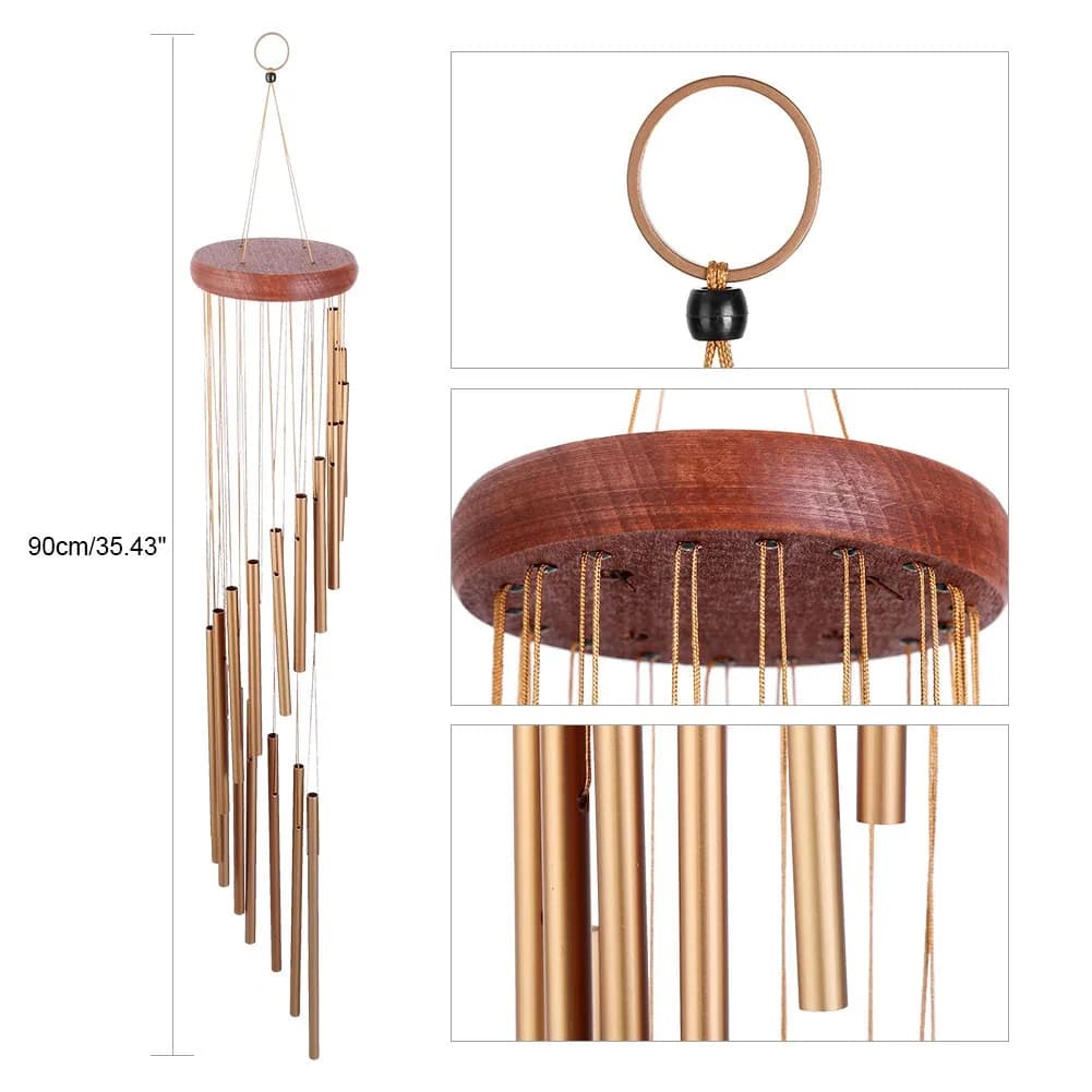 18 Metal Tubes Wind Chimes Outdoor Indoor Garden Patio Balcony Decor Birthday