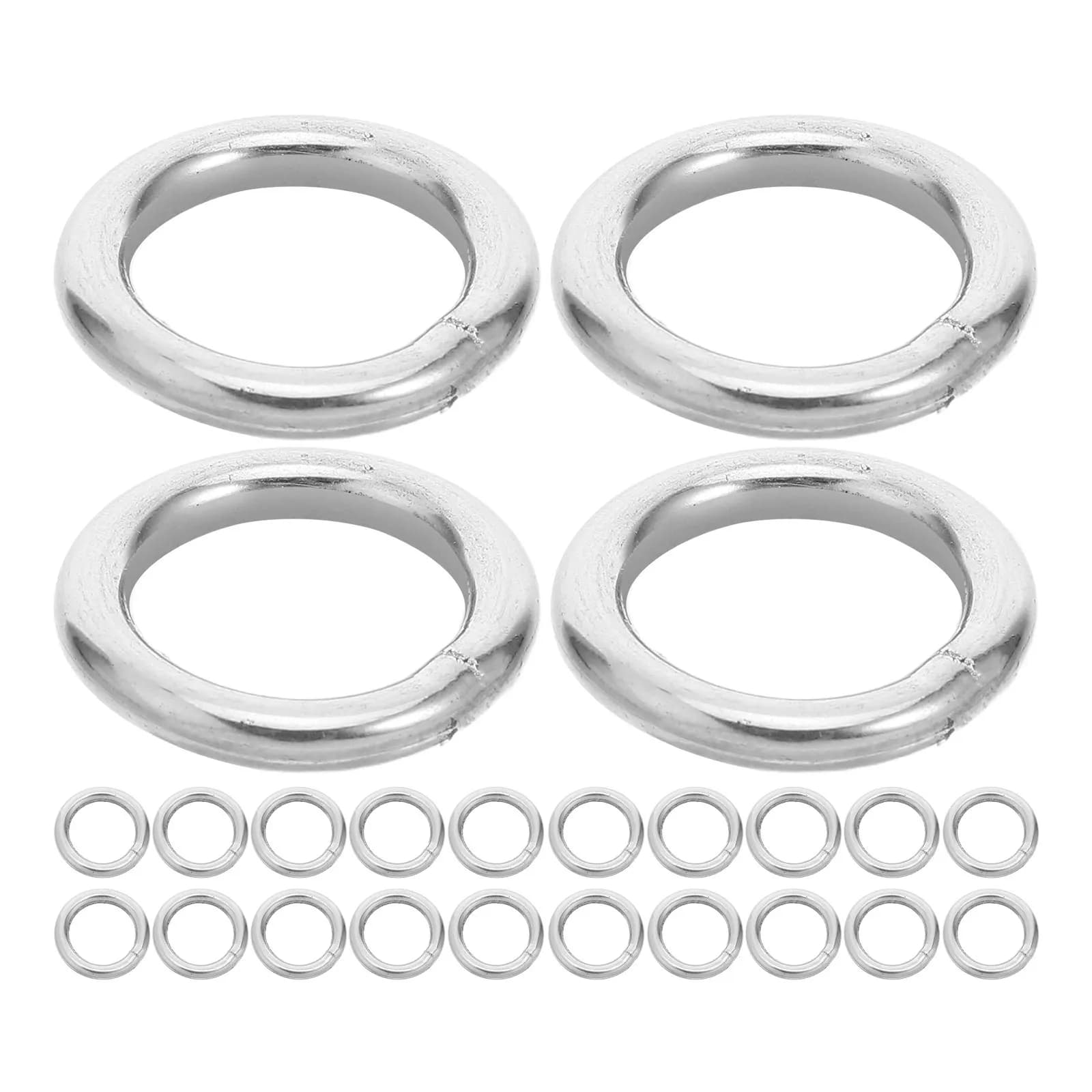 24Pcs Stainless Steel O Rings 4Mm Welded Metal Hoops Round Rings for DIY Dreamcatcher Macrame Craft Hoop Metal