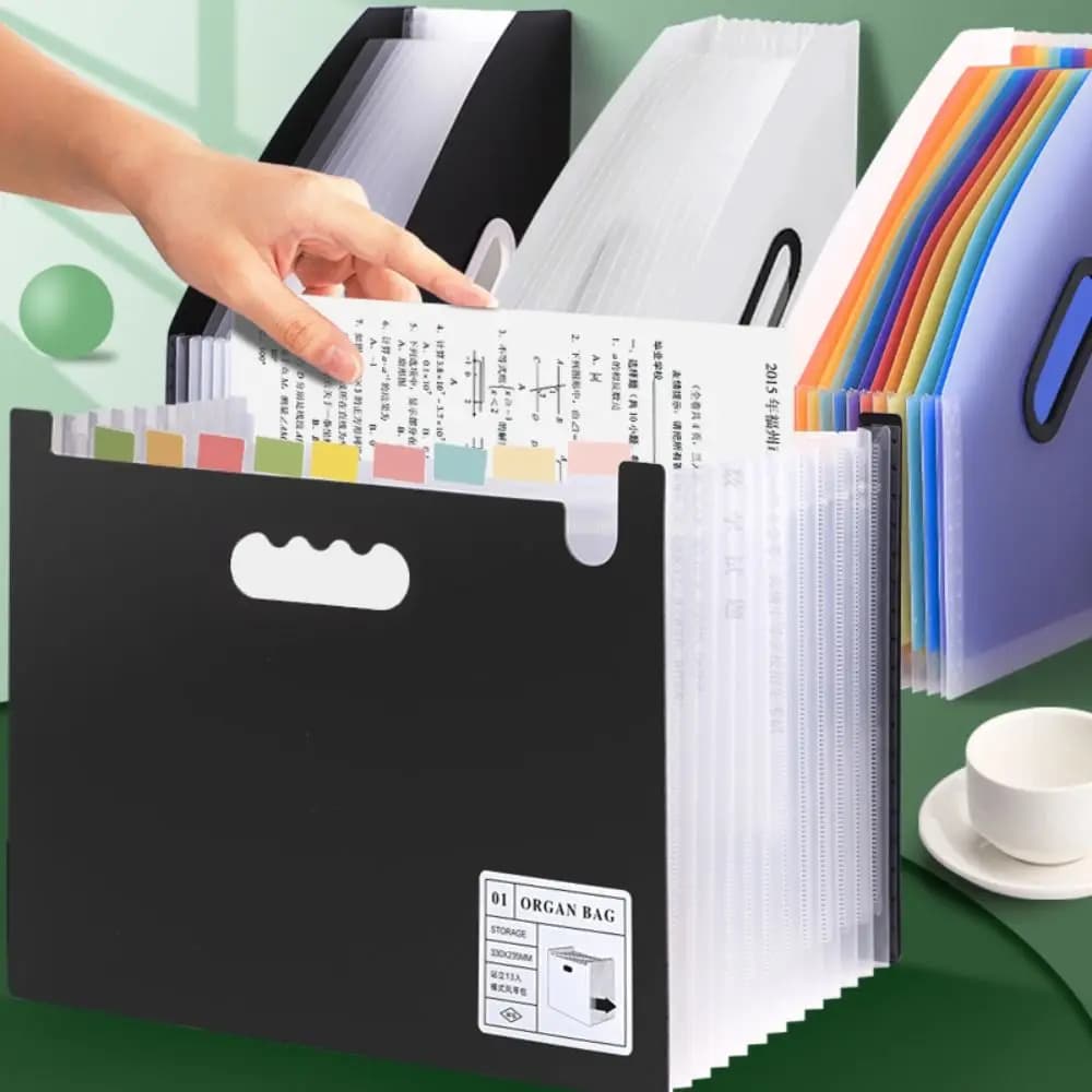 Multi-layer 13 Pockets File Folder Large Capacity Waterproof A4 Expanding Organ Bag Portable File Storage Document Holder