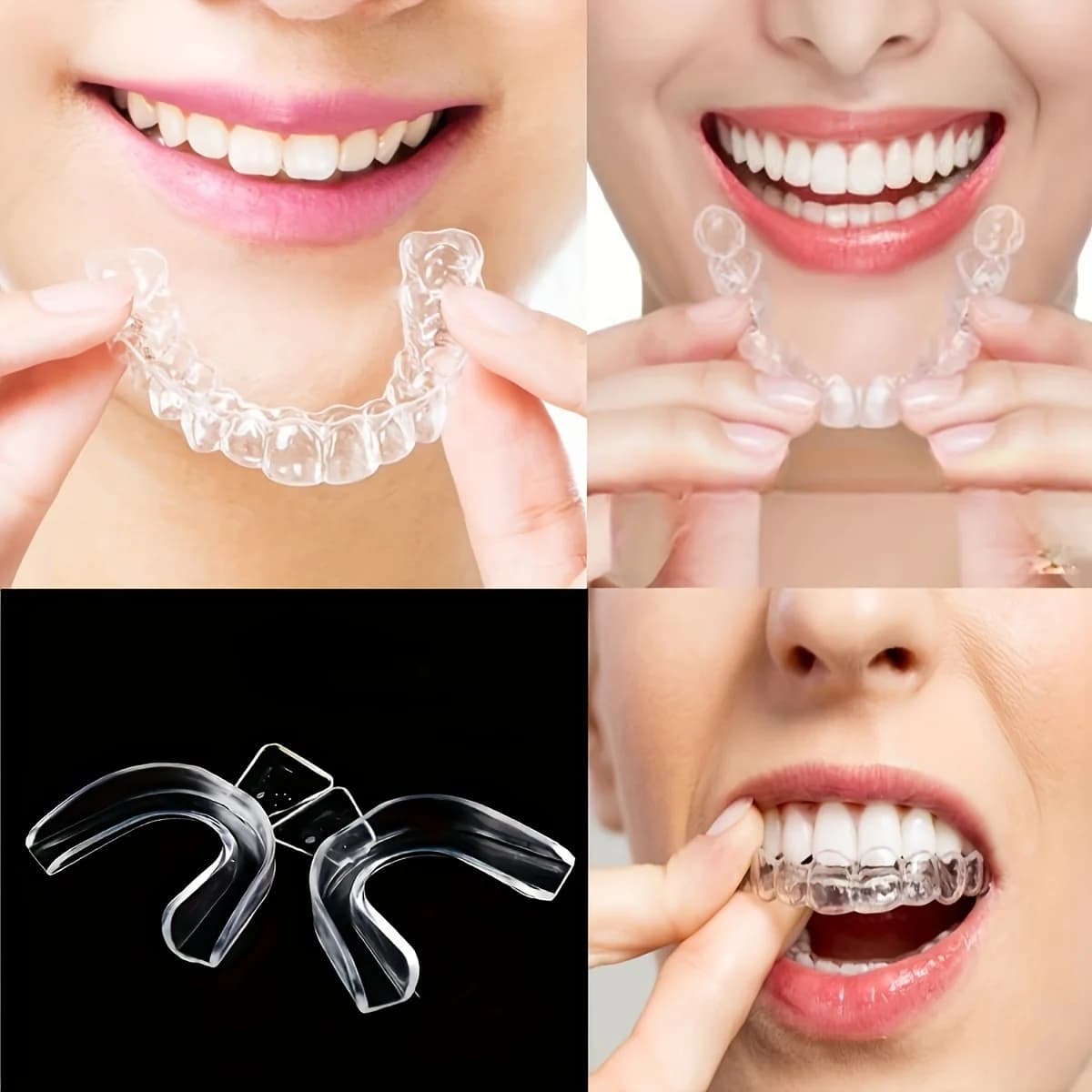1-4 Unisex Dentali Aligners Paia in Silicone, Invisible, Orthodontics, for Whitening and Straightening, Night Use, Tooth Care Tool