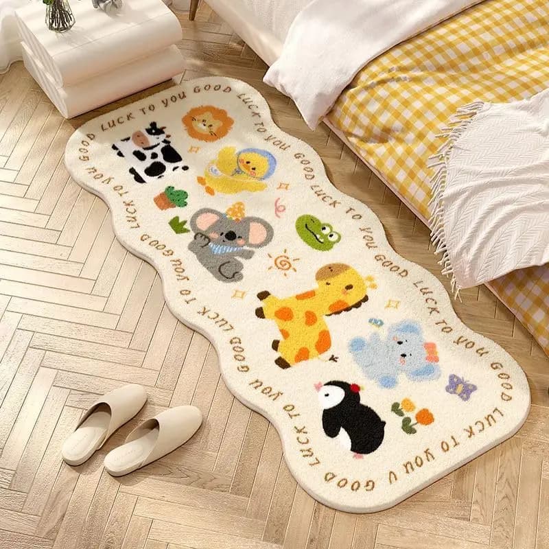 VIKAMA Cartoon Rules Tappeto - Tappeto laterale per camera da letto per bambini - Morbido e confortevole - Tappetino per soggiorno - Decorazione per la casa