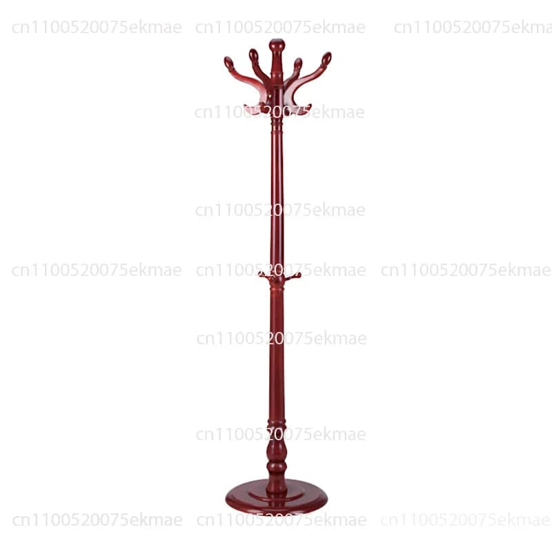 Floor-standing Wooden Coat Rack for Home Bedroom, Round Clothes Rack, Simple Vertical Clothes Hanger, Three-dimensional