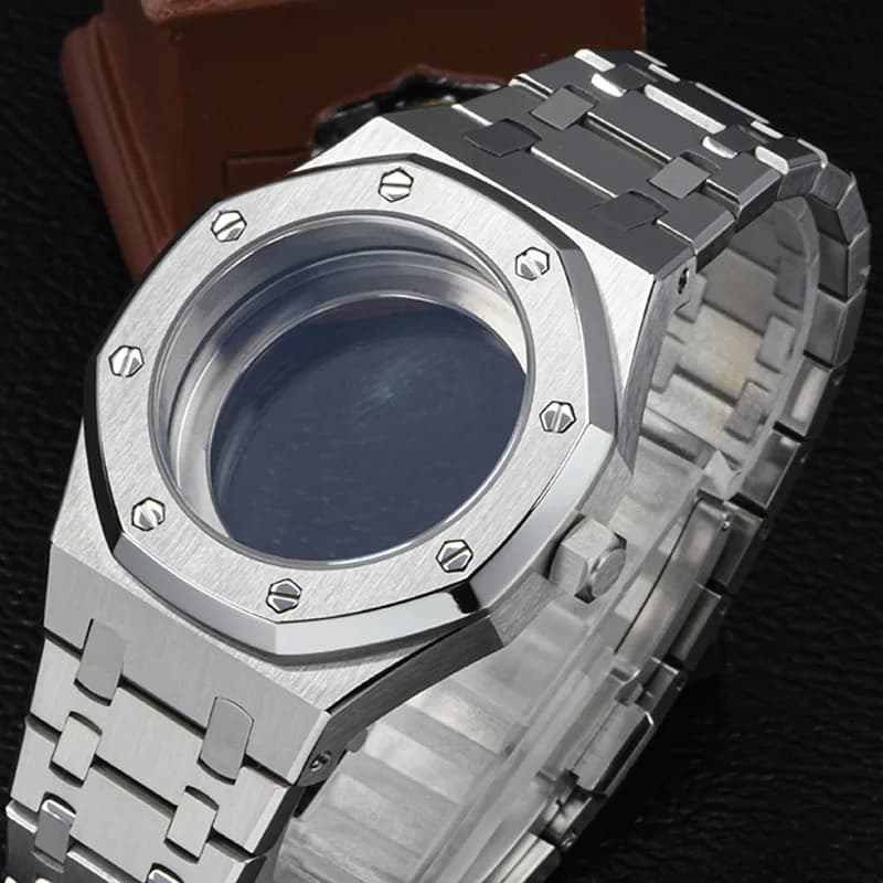 Cassa per orologio subacqueo 3O'clock in acciaio 316L con cinturino, vetro zaffiro, quadrante da 28,5 mm, compatibile con movimento automatico NH35/NH36/4R/6R, accessori.