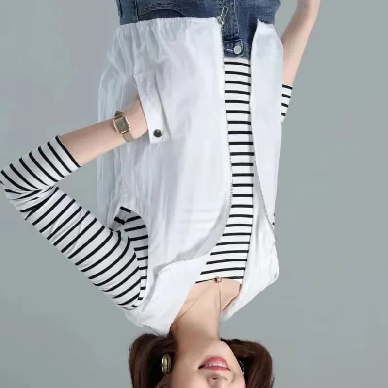 Spring Feminine Fashion Hooded Vest Tops Korean Ladies Large Size 5xl Sleeveless Summer Women Thin Waistcoat Coat