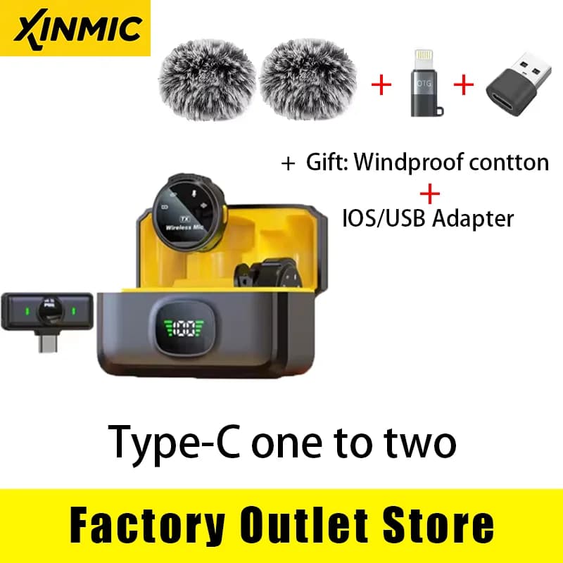 Microfono Bluetooth lavalier wireless Registrazione audio video portatile Mini microfono con cancellazione del rumore per telefono da gioco Tipo-C PC dal vivo