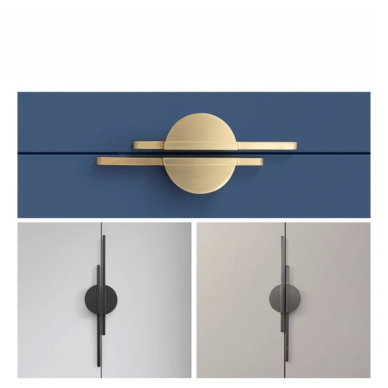 Maniglia moderna e minimalista semicircolare in oro nero Maniglia in lega di zinco per armadio con cassetti in stile nordico