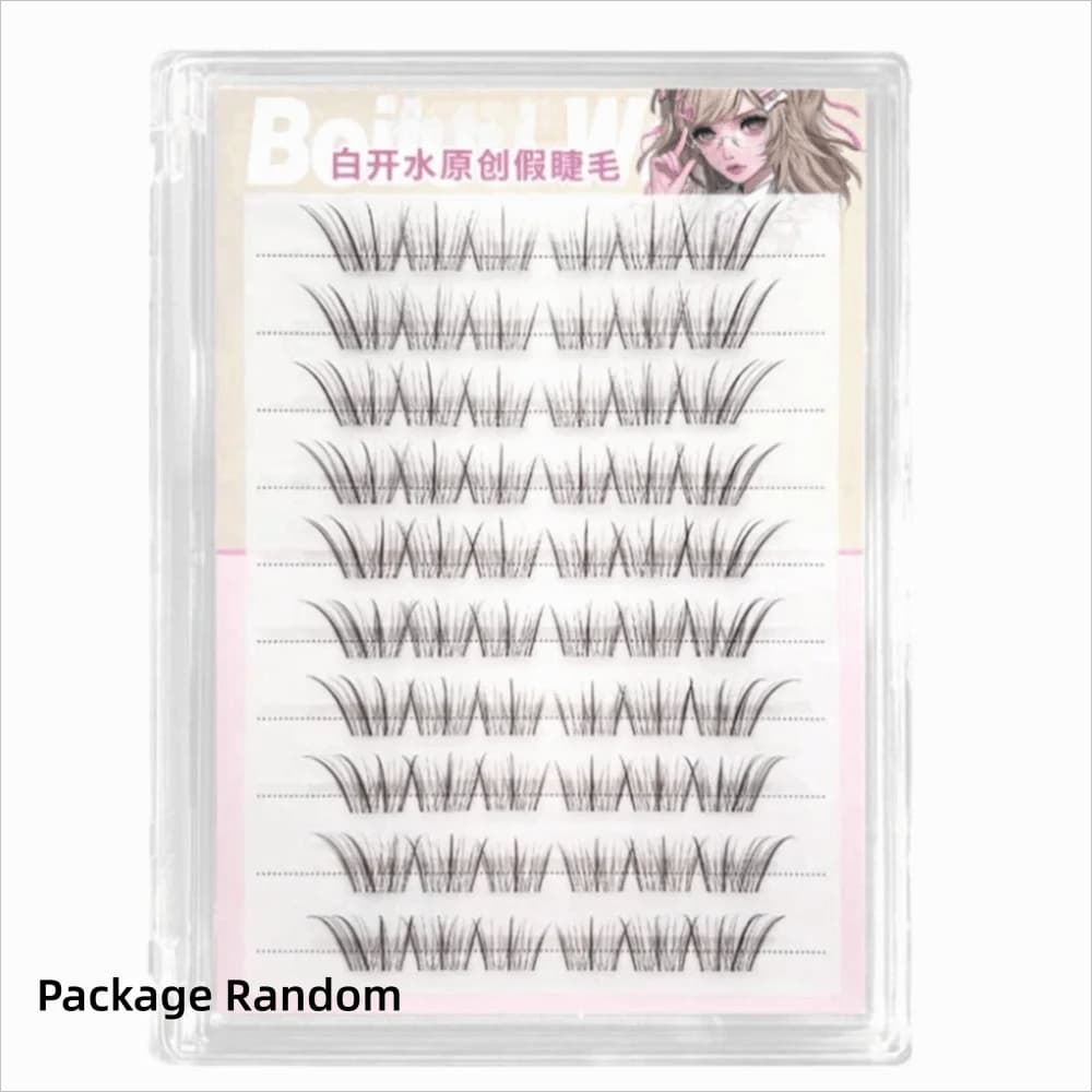 Vibes Black Self Adhesive False Eyelashes 10-12MM Easy To Wear DIY Lashes Extension C Curve 10 Rows Natural Fake Eyelashes Party