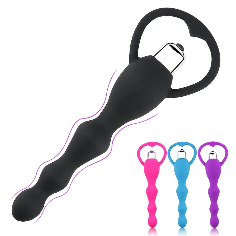 Giocattolo del sesso del vibratore anale per le donne Perline anali Vibratori Massaggio della prostata gay Butt liscio Tappi in silicone morbido Dildo Coppia di prodotti del sesso