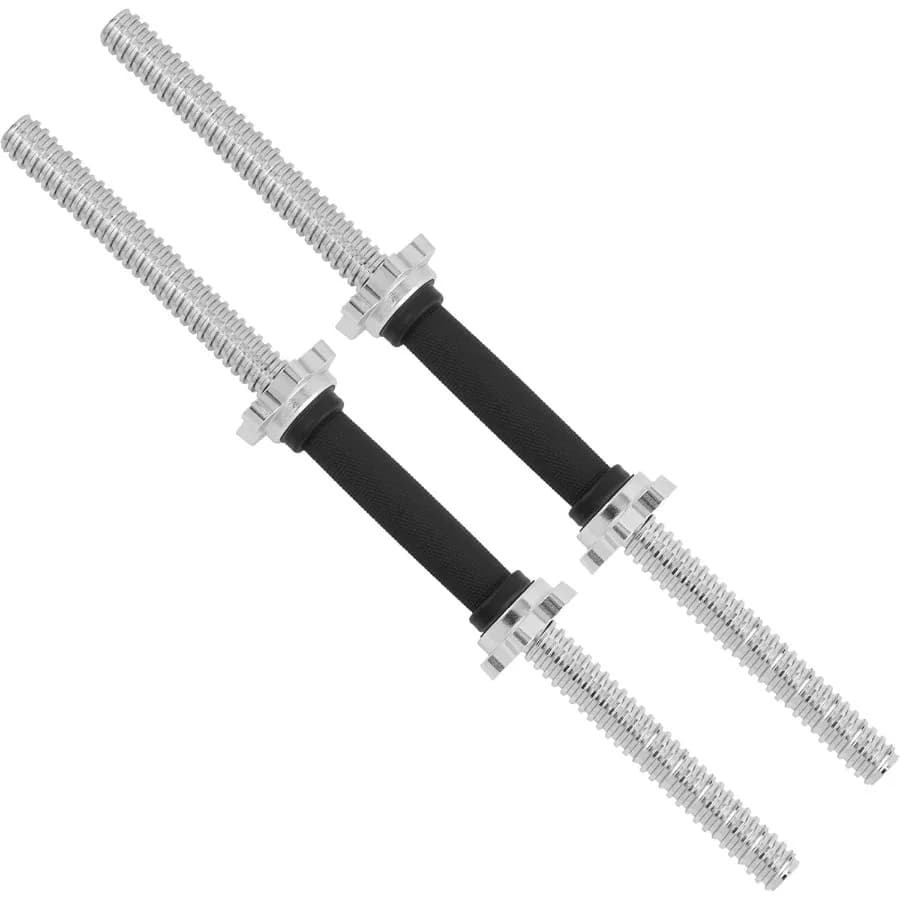 Couple of handlebar handles threaded with 24 inch collars, rubber grip, suitable for 1"/ 1,15" plates, weight bar connector