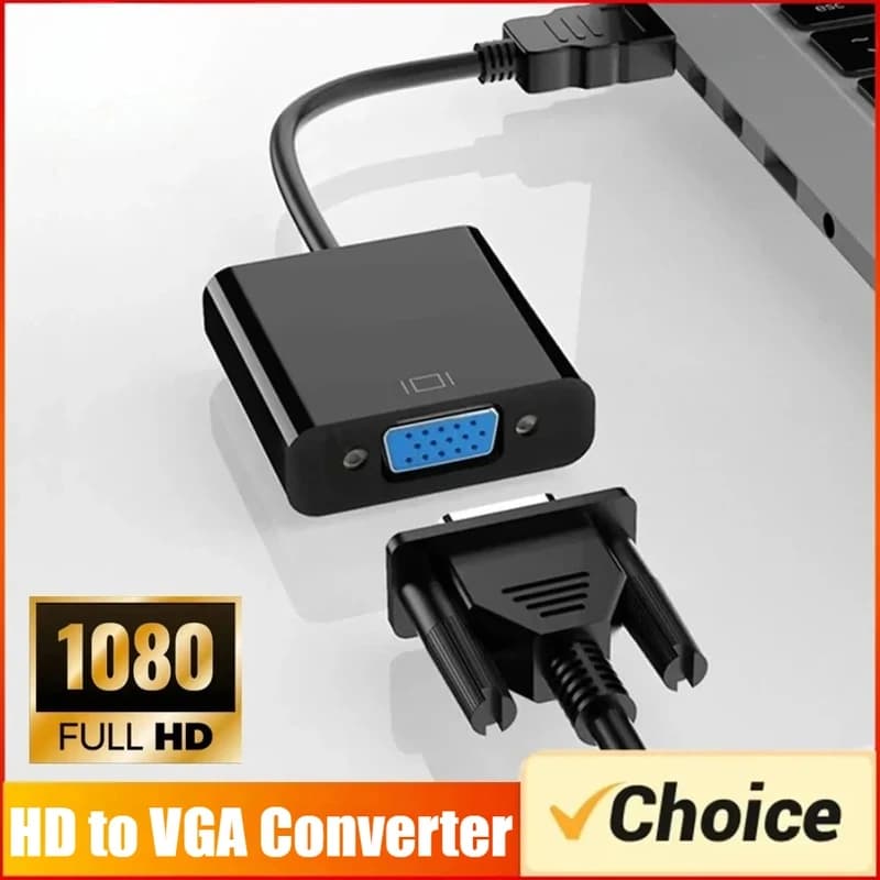 High Speed HDMI-compatible To VGA Adapter Male To VGA Female HD Scaler Video Cable Cord For PC Laptop Desktop Monitor Projector