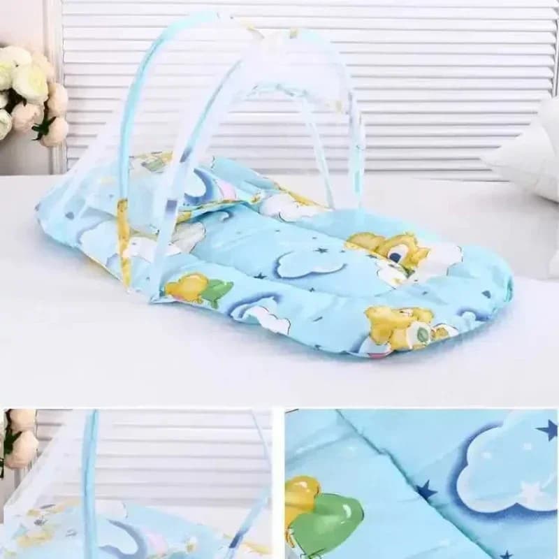 Set biancheria da letto portatile pieghevole per bambini, zanzariera per lettino per neonati con cuscini in cotone, rete per culla per la prevenzione delle zanzare, casa/viaggio