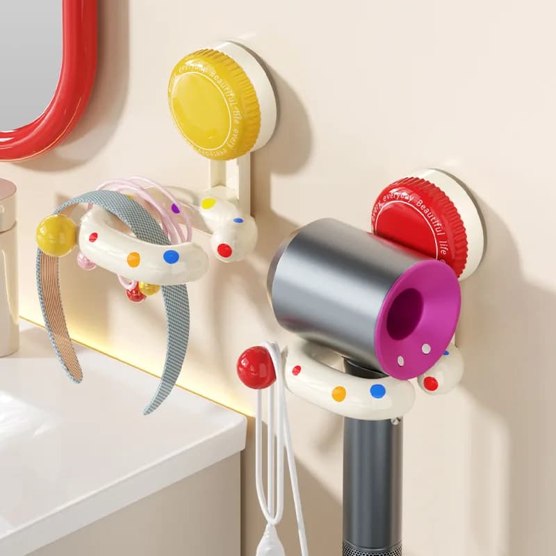 Supporto per Asciugacapelli con Ventosa, Porta Piastra per Capelli da Bagno, Supporto per Asciugacapelli da Balcone e Toilette