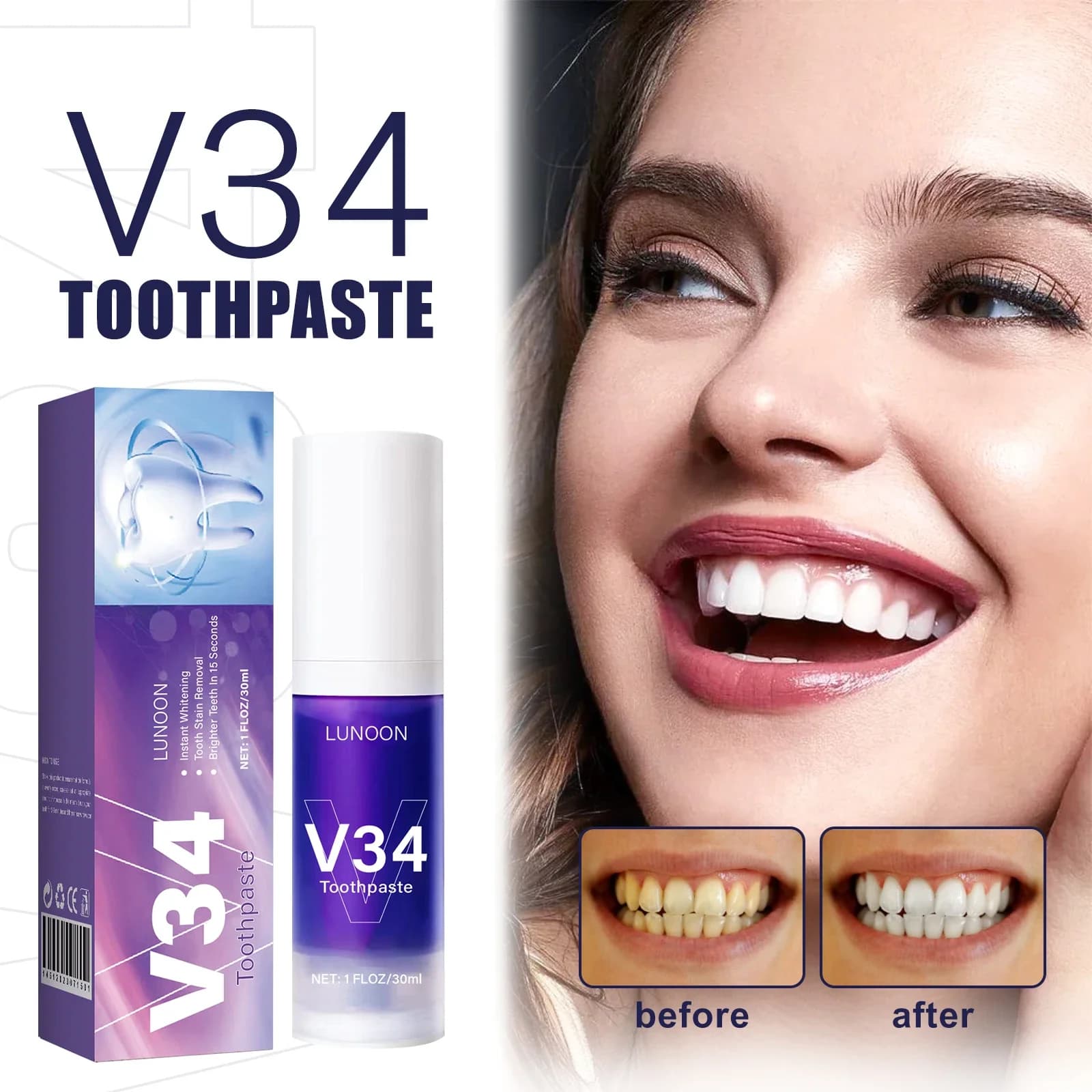 50ml Mousse Dentifricio Tooth Cleaning Teeth Macchia Product for the care of fresh and oral teeth Whitening Removal of yellow teeth