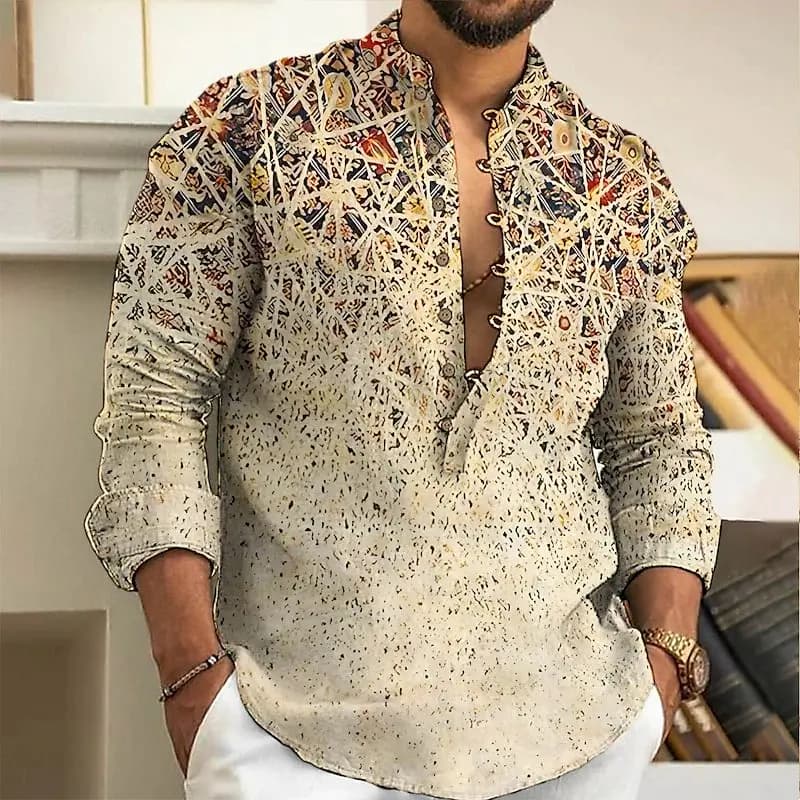 Camicia abbottonata a maniche lunghe da uomo, top ampio casual e alla moda, 2025 primavera estate autunno inverno