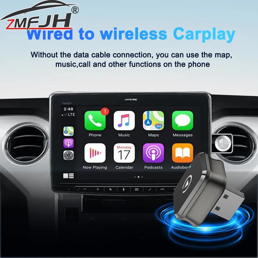 Adattatore wireless CarPlay Android Auto Smart Box Sistemi intelligenti per auto Adattatore USB 2 in 1 Plug and Play universale per Toyota