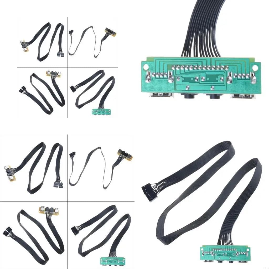 Q22A Telaio del computer Pannello frontale USB HUB Microfono e porta per auricolari 6