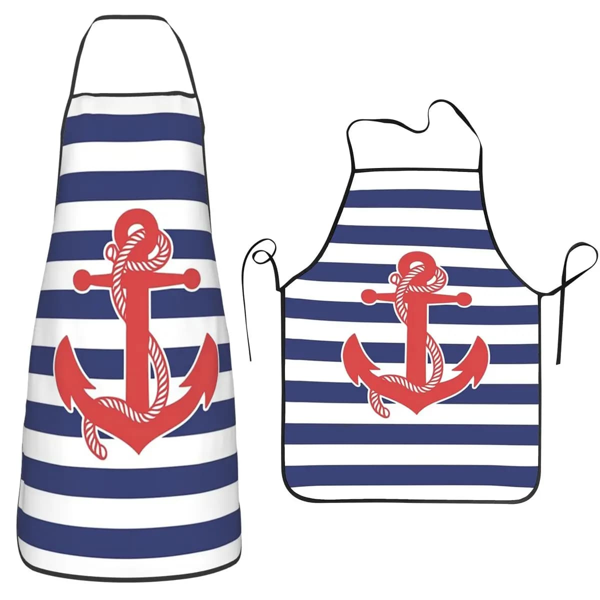 Grembiule di design per barca con ancoraggio nautico, tablier da cucina per chef, bavaglino impermeabile per la pulizia della cucina, per donne e uomini, pittura