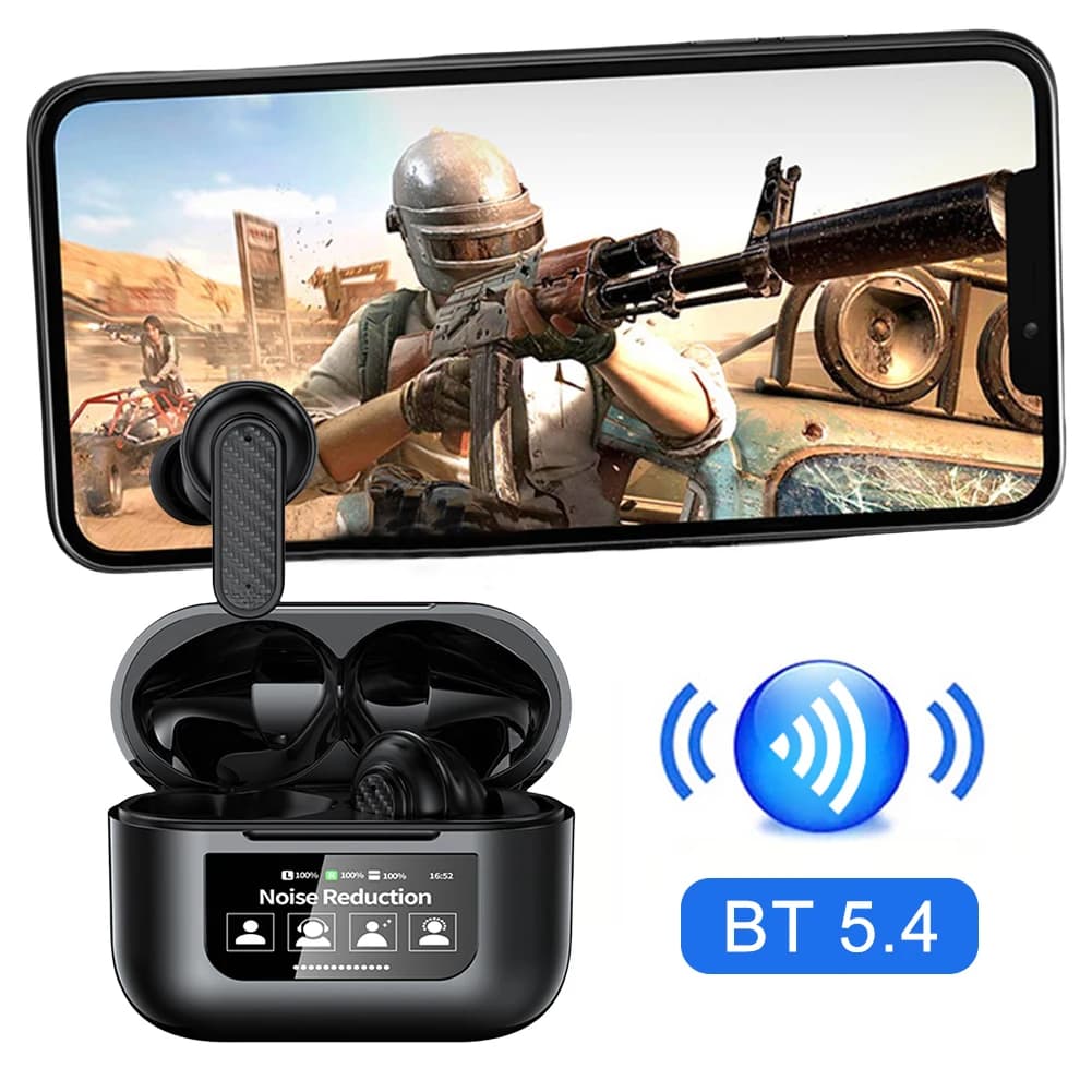 Auricolari Traduttori Wireless BT 5.4 in Tempo Reale con Schermo Touch, 144 Lingue, Traduzione Istantanea, Traduttore Vocale Intelligente