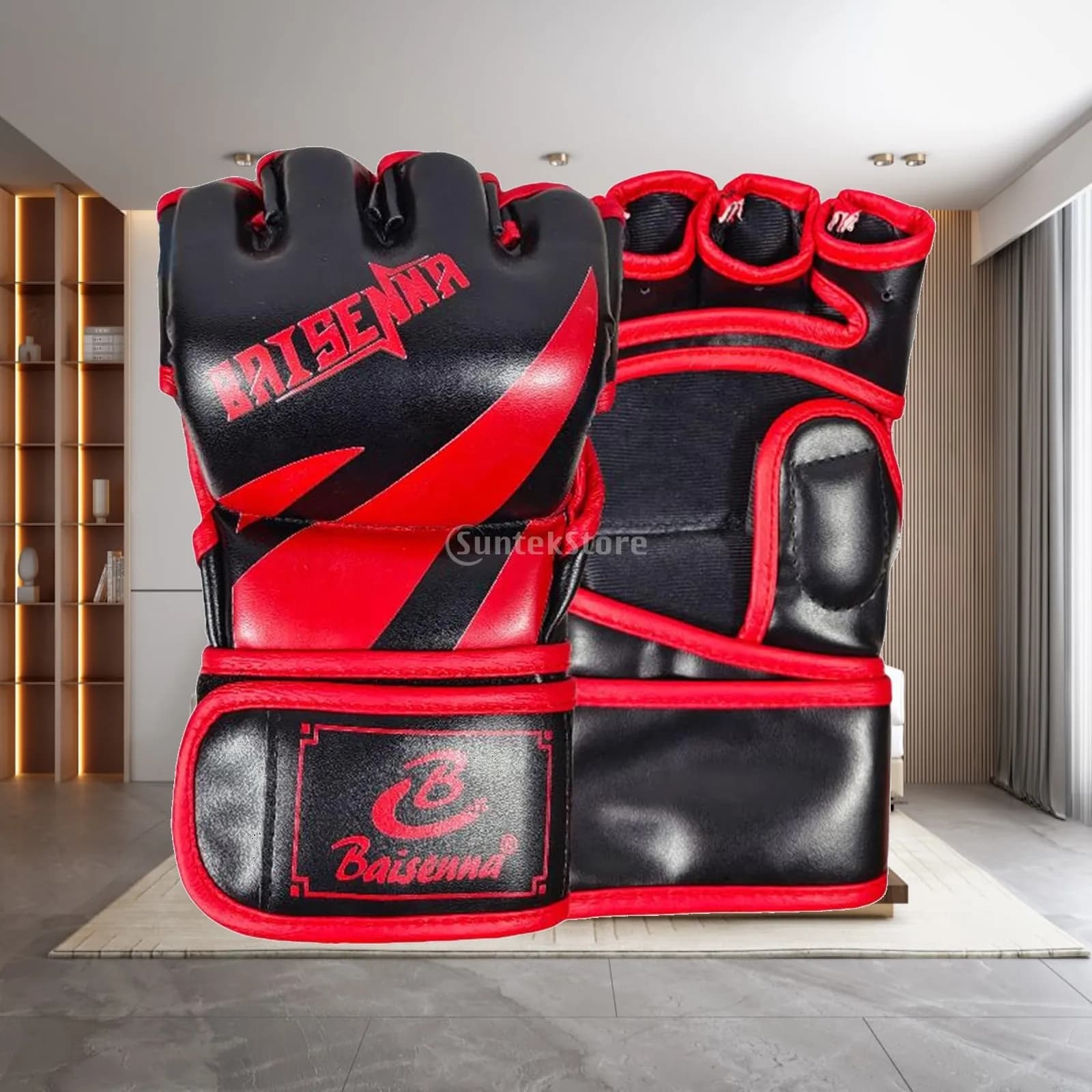Punching Bag Gloves Open Palm Thick Wrist Support for MMA Boxing Durable Protector Equipment for Fitness
