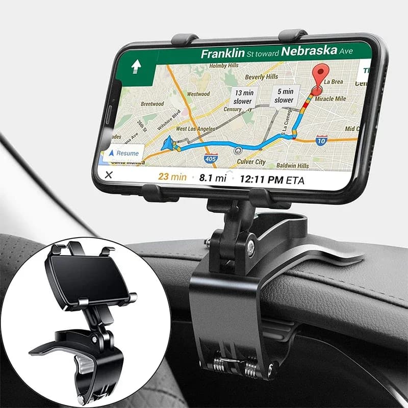 Universal Car Phone Support 360 Degree Rotating Support GPS Brace Clip Support for Car Cell Phone Support for iPhone Car