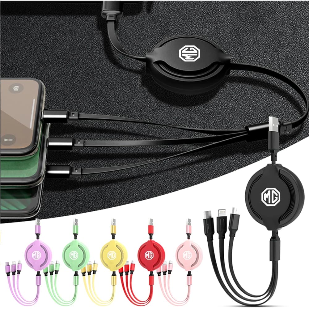 USB Charging Cable Type C 3 in 1 for Car, Multi-Function Portable Charger for Morris Garages MG ZS 5 7 Cyberster MG4