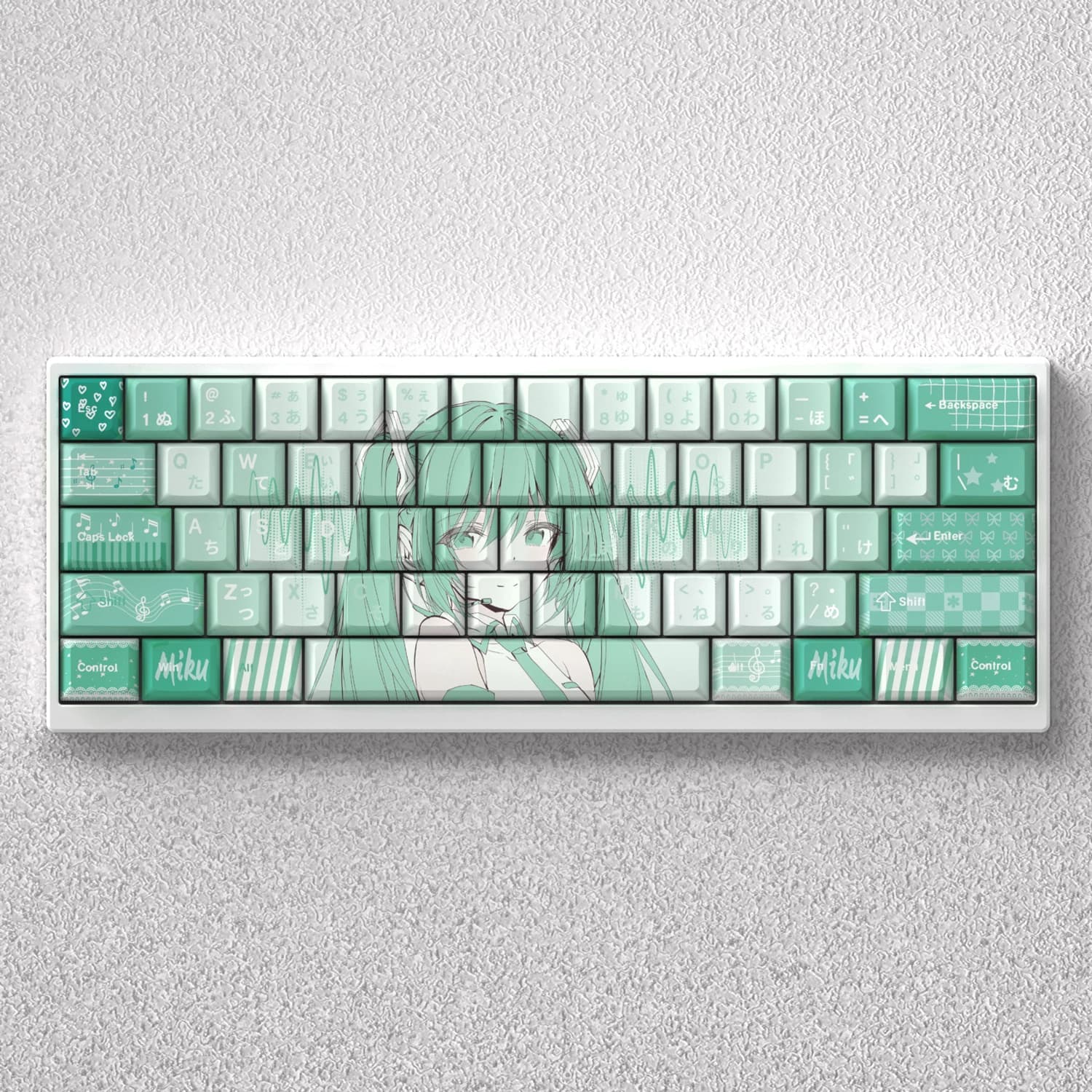 Copritasti PBT Miku 73 tasti Dye Sub Cherry Altezza Blu Anime 60% 65% 68% Tastiera meccanica GK61 Anne Pro2 AKKO FUN60 pro Mad 60he